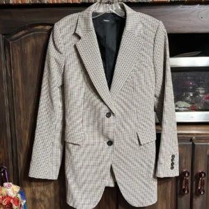 Theory plaid houndstooth herringbone check blazer